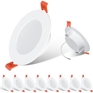 ChangM - 7W Faretti LED da Incasso, Bianco caldo 2700K, AC 220-240V Luci da incasso,Slim Bianca Downlights, Diametro Foro 68-80mm, Set di 8