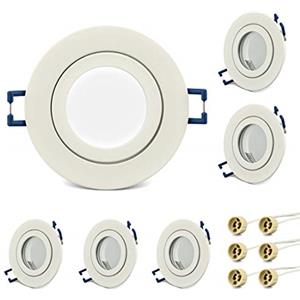 KYOTECH Cornice Faretto Incasso GU10 Impermeabile IP44 per Bagno, Alogeno e MR16, LED da Incasso per Cartongesso con Portalampada, Set da 6