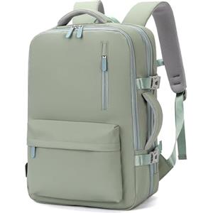 FANDARE Zaino PC Portatili Espandibile 30-40L Zaino professionale multiuso borsa a mano Scuola Borsa a tracolla Zaino viaggio Zaino Laptop con USB Lavoro Borsa da Cabina per Uomo Donna Zaini Verde