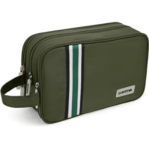 Carttiya Beauty Case da Viaggio Uomo, Impermeabile Borsa da Toilette Grande Capacità Trousse da Viaggio Borsa da Bagno Trousse de Toilette Beauty Case (Verde, 5.51L)