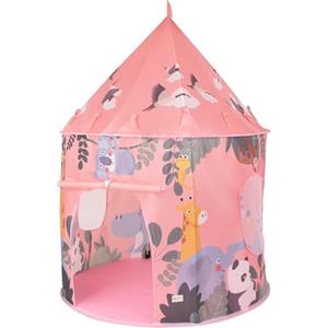 Relsy Tenda Rosa per Bambini Pop Up da Esterno con Design di Animali Safari, 135cm x 100cm, Tenda da Gioco per Bambini Rosa, Giocattoli Pieghevoli per Avventura Indoor & Outdoor, Casetta da Gioco con