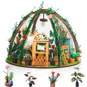 Foyucool DIY Miniature House, Kit Casa delle Bambole in Legno da Montare, Modellino Creativo per Adulti, Compleanni e Natale, Casa dei Fiori