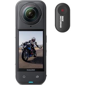Insta360 X5 Edizione BMW Motorrad-Action Cam Impermeabile 360° in 8K, Superba in Bassa Luce, Selfie Stick Invisibile, Obiettivi Sostituibili, Autonomia 3 ore, Cover Antivento, Stabilizzazione