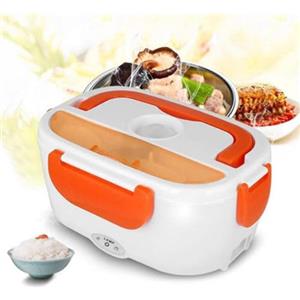 offershop Scaldavivande Scalda Vivande Porta Alimenti Cibo Elettrico Elettronico Termico Thermos Lunchbox Lunch Box Portatile 220V capacità 1.05L Cucchiaio Vaschetta Estraibile (Arancione)
