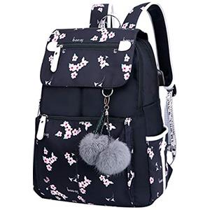 ODOKEI Zaini Scuola Media Superiore Liceo Zaino Università Donna Zainetti Zainetto Scuola Ragazza Zaini Scolastici per Medie Superiori Ragazze PC Viaggio Casual Tempo Libero Grandi con Porta USB Rucksack