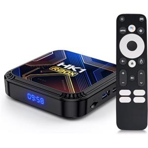 Kryolithm Android 13.0 TV Box, Smart TV box 4GB RAM 32GB RK3528 Quad-Core cortex-A53 Support HDR10+ 4K 2.4/5.0GHz Wi-Fi BT5.0 10/100M Ethernet HDMI 2.0 3.0, Controllo Remoto Vocale