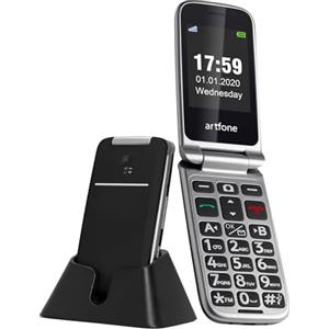 artfone Telefono Cellulare per Anziani a Conchiglia con Tasti Grandi Funzione SOS Schermo da 2.4" Fotocamera Torcia Telefono per Anziani Facile da Usare CF241A 4G LTE