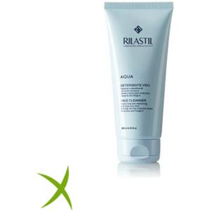 Rilastil Aqua Detergente Viso Idratante 50 ml - Detergente fluido a pH fisiologico per tutti i tipi di pelle