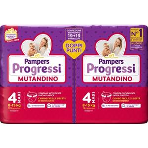 Pampers Progressi Mutandino Maxi 38 Pezzi - Pannolini Anatomici con Elastici e Protezione dalle Fuoriuscite