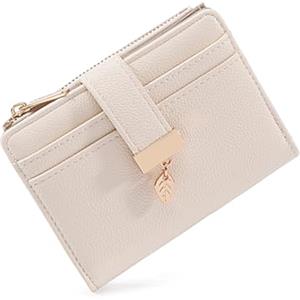 Pomelo Best piccolo portafoglio donna - portafoglio compatto con zip, scomparti per carte e finestra porta documenti - mini portafoglio ideale per viaggio e uso quotidiano (Beige)