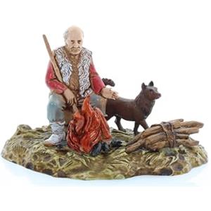 Moranduzzo Pastore Siciliano al Fuoco per Presepe da Cm 10 Scala 1:20 - Statuine Presepe Indistruttibili - Stile 700', Pittura Rifinita a Mano, Prodotto Ufficiale, Made in Italy, Scultore M. Landi