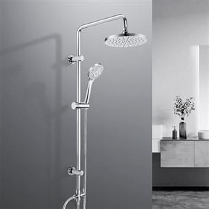 JOHO Colonna Doccia Acciaio Inox Colonna Doccia con Soffione e Doccetta, Doccia Colonna senza Miscelatore Termostatica, Set Doccia a Pioggia D20cm Tondo Cromo