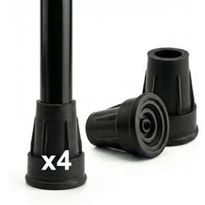 PEPE Mobility Gommini per Stampelle e Bastoni (x4, Tubo 17-19 mm), Puntali in Gomma Antiscivolo di Ricambio per Stampelle Ortopediche