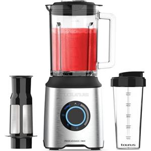Solac Taurus - Frullatore Prior 1800W | 20 velocità + TURBO e 4 funzioni | Tritaghiaccio | Lavabile in lavastoviglie | 6 lame | Filtro antipolpa | Bicchiere portatile | BPA Free.