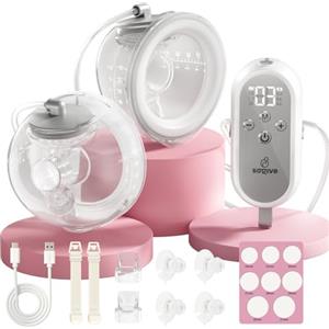 Saglve Tiralatte Elettrico Indossabile Senza Mani, 300mmHg Tira Latte Neonati Portatile con 4 Modalità 12 Livelli, 80g Breast Pump Electric Ricaricabile 21/24mm Flangia per Puericole Lavoro Viaggio