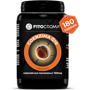FITOCROMA Coenzima Q10 300mg x Cps - Ubiquinone - 180 capsule - (Fosfosomiale™) Tecnologia ultra-solubile alto assorbimento (Coq10 da fermentazione naturale 100%), Q10 coenzima, Q10 integratore
