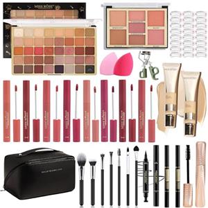 Hoorayeah Kit trucco - Set trucco per ragazze - Set regalo per donne con palette di ombretti, rossetti