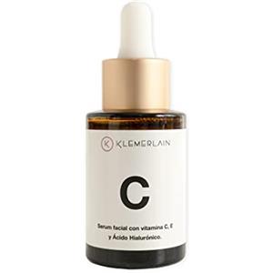 K KLEMERLAIN Klemerlain Vitamin C & E Facial Serum with Hyaluronic Acid, Stain-Resistant, Acne-Anti-Wrinkle, 91% Natural Ingredients Vegan Face Serum 30ml