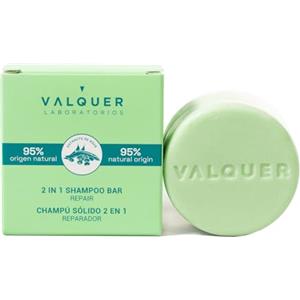 Valquer Laboratorios - 2 in 1 solid shampoo repairer (shampoo and conditioner) - 95% natural ingredients - Damaged hair - Vegan - Protects and repairs - 70 Gr