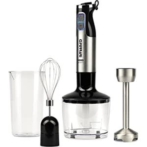 G3 Ferrari G20143 Antelao Kit Mixer ad immersione 3 in 1 Mixer, Sbattitore, Tritatutto, Motore DC, 1000 Watt DC, 8 Velocità, Funzione Turbo, 4 Lame INOX, Nero