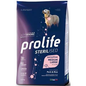 Prolife Dog Adult M/L Sterilizzato Sensitive Maiale e Riso 2,5Kg