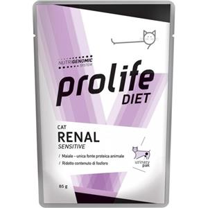Prolife Diet Cat Renal Sensitive - Cibo Umido per Gatti 85 g, Supporto Funzione Renale con Maiale e Riso