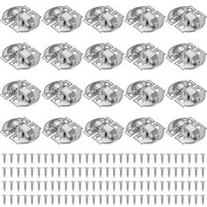 PATIKIL Chiusura a Scatto Piccola Scatola Metallo, 20pz Fibbia Chiusura a Scatto Vintage con Vite di Montaggio per Armadietto Portagioie Legno Cassetta Attrezzi Scatola Ordinaria, Argento