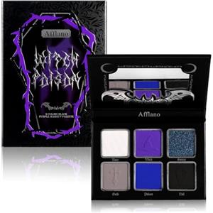 Afflano Goth Palette Ombretti Viola Blu, Multicromo Blu Viola Opaco Nero Bianco Grigio Scuro Occhio Ombra, Goth Eyeshadow Palette Trucco Di Halloween Per Costume Joker Clown Sfx Cosplay Trucco