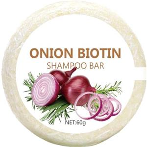 Generisch Onion Biotin Shampoo Bar, 60 g Cipolla Rosemarin Shampoo Bar, Pulizia profonda E Idratazione, Pulizia profonda Cipolla Pulizia Dei Capelli Solidi Per Tutti i Tipi di Capelli