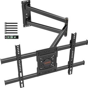 WHYFONE Supporto parete TV per LCD/LED da 32 a 75 Pollici, Staffa parete TV a Lungo Raggio con Estensione 71cm, Staffa per Montaggio a parete Angolare Universale Supporta fino a 45kg VESA 600x400mm