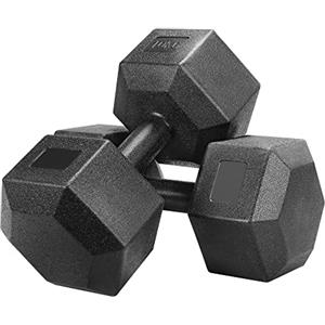 Yaheetech Set di 2 Manubri Esagonale per Palestra Casa in Ferro e Pvc Antiscivolo Nero 2 Pezzi x 10 kg