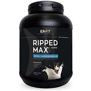 EAFIT Ripped Max Caseina vaniglia - 750 g - Ricca di Proteine -Basso contenuto di zuccheri e lipidi - Crescita Muscolare - Caseina Micellare al 100% - Lenta Assimilazione - Anticatabolico - 5g di BCAA