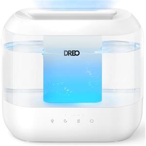 Dreo Umidificatore Ambiente, 4L con Riempimento Dall'alto, 28 dB Ultra Silenzioso, Fino a 32 Ore di Autonomia, Umidificatore Casa e Compatibile con Oli Essenziali, Luce Notturna, per Bambini e Piante