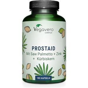 Vegavero Integratore PROSTATA Vegavero® | 180 capsule | con Serenoa Repens, Ortica, Zucca, Zinco e Selenio | Titolato in Acidi Grassi | per Vie Urinarie Uomo | Vegan