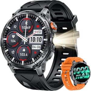 idomars Orologio Smartwatch Uomo Smart Watch: 1.85" Fitness Orologi Intelligente con Chiamata Bluetooth 5.3 Sonno Cardiofrequenzimetro SpO2 Contapassi 100+ Modalità Sportive Compatibilità Android iOS Silicone