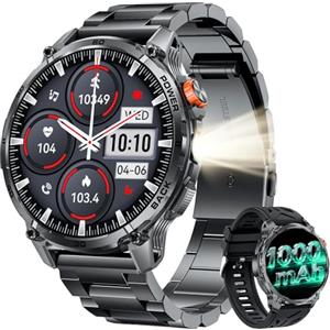 idomars Orologio Smartwatch Uomo Smart Watch: 1.85" Fitness Orologi Intelligente con Chiamata Bluetooth 5.3 Sonno Cardiofrequenzimetro SpO2 Contapassi 100+ Modalità Sportive Compatibilità Android iOS Acciaio