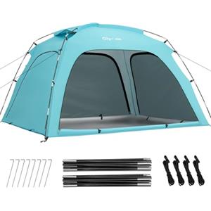Glymnis Tenda da spiaggia grande per 3-4 persone, portatile, protezione UV, riparo dal sole, tenda leggera per picnic e pesca