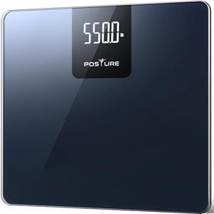 POSTURE Bilancia Pesapersone Digitale da 550lb /250kg, Bilancia per il Peso Corporeo ad Alta Precisione, Piattaforma Extra Larga, Ampio Display LED, Resistente Piattaforma in Vetro Temperato da 8 mm