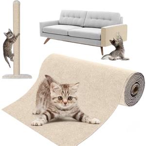 Eyeleaf Tiragraffi per Gatti 400x60cm DIY Tappeto Tiragraffi Divano per Protezione Divano Graffi Gatto Autoadesivo