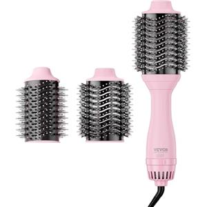 VEVOR Spazzola per Asciugacapelli Ionico, Styler Volumizzatore con Titanio Elettroplaccato, Rivestimento in Ceramica 65/75 mm, Styler e Volumizzatore, Spazzola ad Aria Calda 4 Temperature per Capelli
