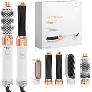 Lonvgrt Bellora Beauty Milano MultiStyler 5 in 1, Spazzola Asciugacapelli Rotante Lisciante for Capelli, Air Styler Set for Capelli Ricci, Lisciante, Asciugare