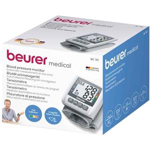 Beurer BC 30 Misuratore di Pressione da Polso con 120 Posizioni di Memoria e Rilevazione Aritmie