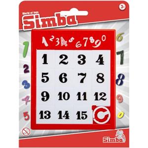 Simba Puzzle scorrevole con numeri, gioco retrò, giocattolo classico, 11,5 x 13,5 cm, anti-stress, numero da 1 a 15, dai 3 anni in su