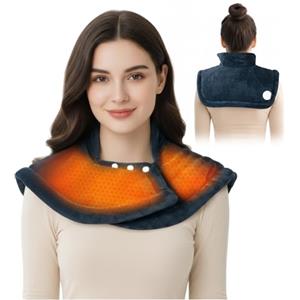 Ninonly Elettrico Cuscino Termico Cervicale, 50 * 56 cm Cuscino Riscaldante per Collo e Spalle con 10 Temperature Regolabili e 9 Spegnimento Automatico, Termoforo Cervicale Lavabile in Macchina