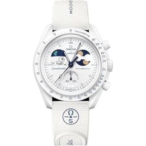 Swatch Orologio da Polso Moonswatch Omega X Mission to Earthphase Moonshine Gold Cold Moon Dicembre