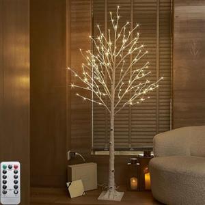 OOWOKS LED luci albero 210 cm lampada ad albero aspetto betulla 448 LED bianco caldo luci di albero di Natale con telecomando 8 modalità luce regolabili albero decorazione di Natale albero,180cm
