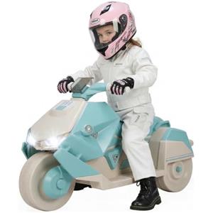 MAMIZO Moto elettrica per bambini, Triciclo elettrico con 2 motori, 92x42x56 cm, Moto elettrica per bambini con musica, pedali, faro anteriore, USB, 3 km/h, 30 kg, per bambini 3-6, 3 pcs ruote, Verde