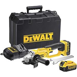 DEWALT Smerigliatrice angolare 18V DCG412M2-QW con 2 batterie 4.0 Ah e valigetta TSTAK