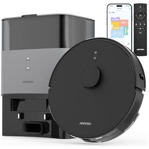 FIXR T20 Robot Aspirapolvere Lavapavimenti con Mappatura, 3,5L Stazione Aspirazione, 180 Minuti, Navigazione LiDAR, Forte Aspirazione Ideale per Tappeti Peli Animali Domestici, Controllo Alexa/App