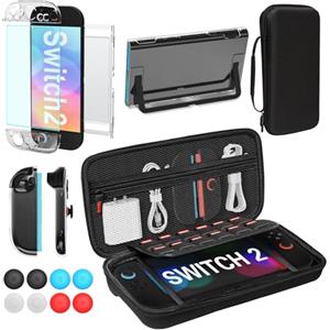 Teyomi Custodia compatibile con Nintendo Switch 2 accessori con 12 slot per carte da gioco, trasparente Dockable PC Cover per Switch 2, Pellicola protettiva per switch 2,Custodia per Joycon e Joystick